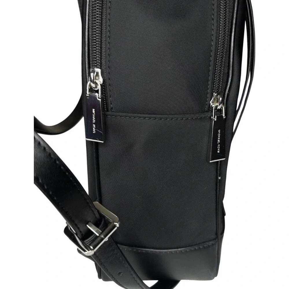 Michael Kors Brooklyn Large Backpack Black/Silver Hardware Chic School‎ MK